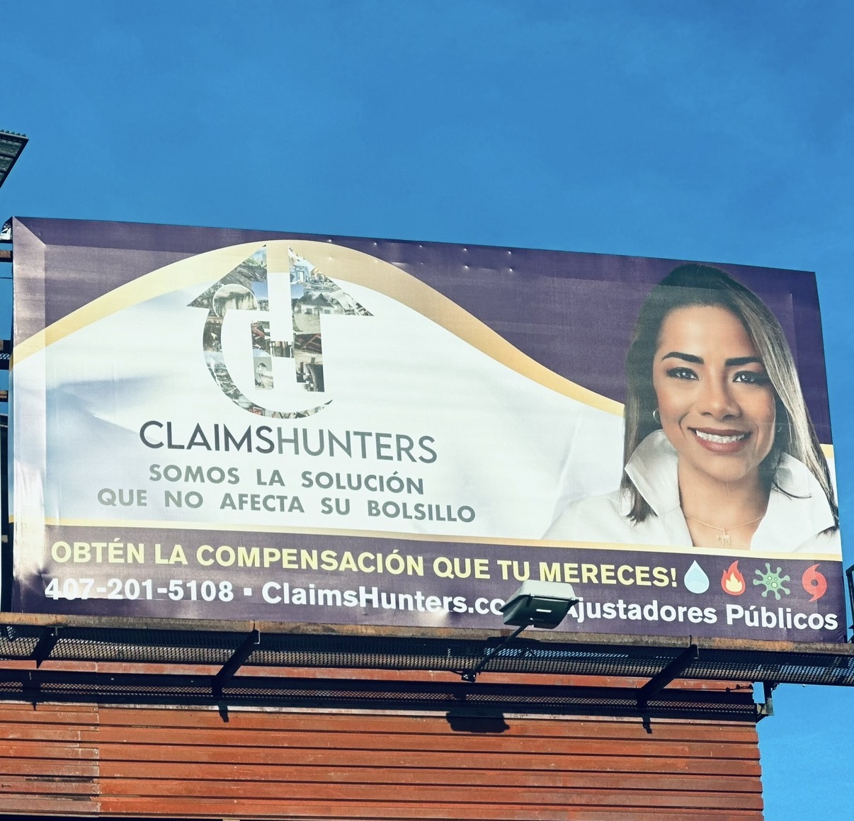 Valla publicitaria histórica de Claims Hunters en Florida